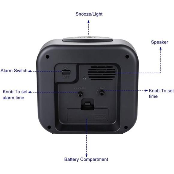 5.5" Silent Analog Alarm Clock Non Ticking, Gentle Wake, Beep Sounds - Picture 4 of 5